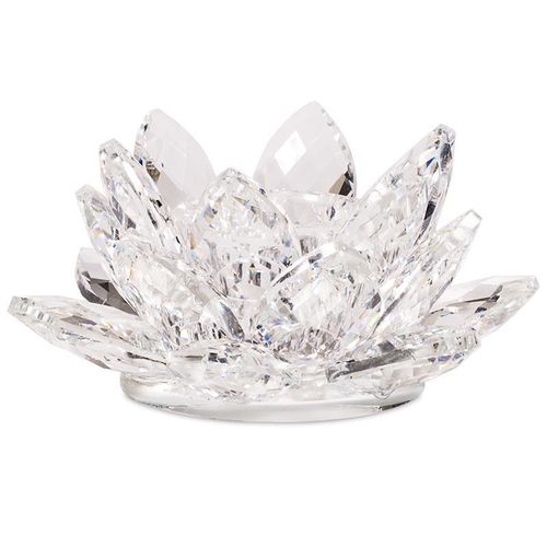Lotus candle holder crystal 3x8 cm
