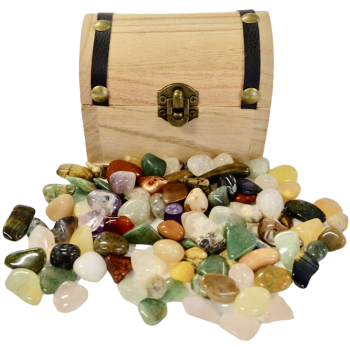 Treasure box with 200 grams of tumblestones