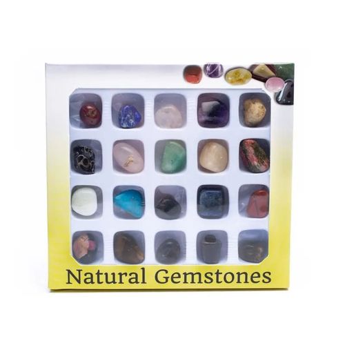 Giftbox with 20 tumbled gemstones